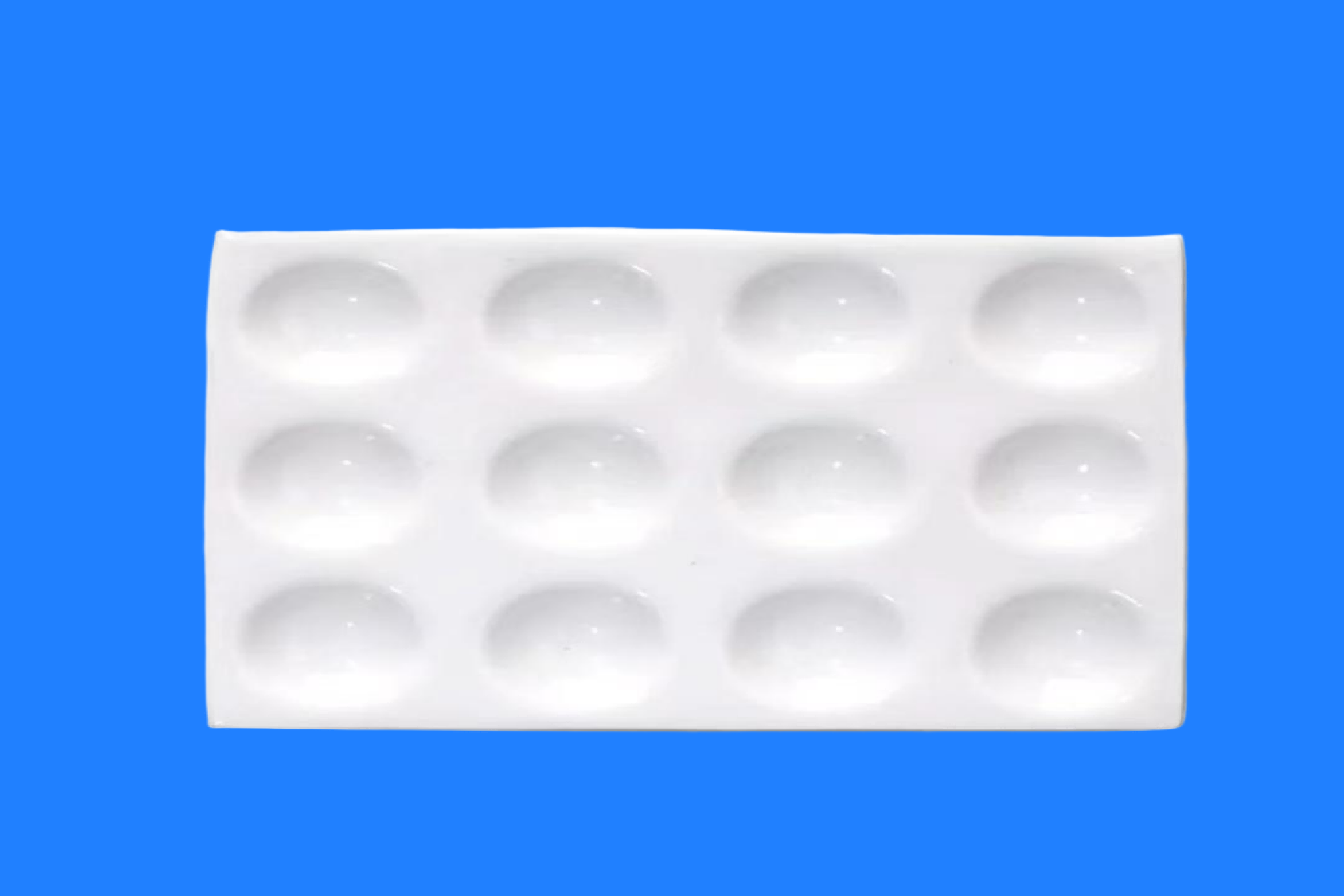 White Glazed Finished Al2O3 Porcelain Reaction Spot Plate for High-precision micro-scale Chemical Experiments