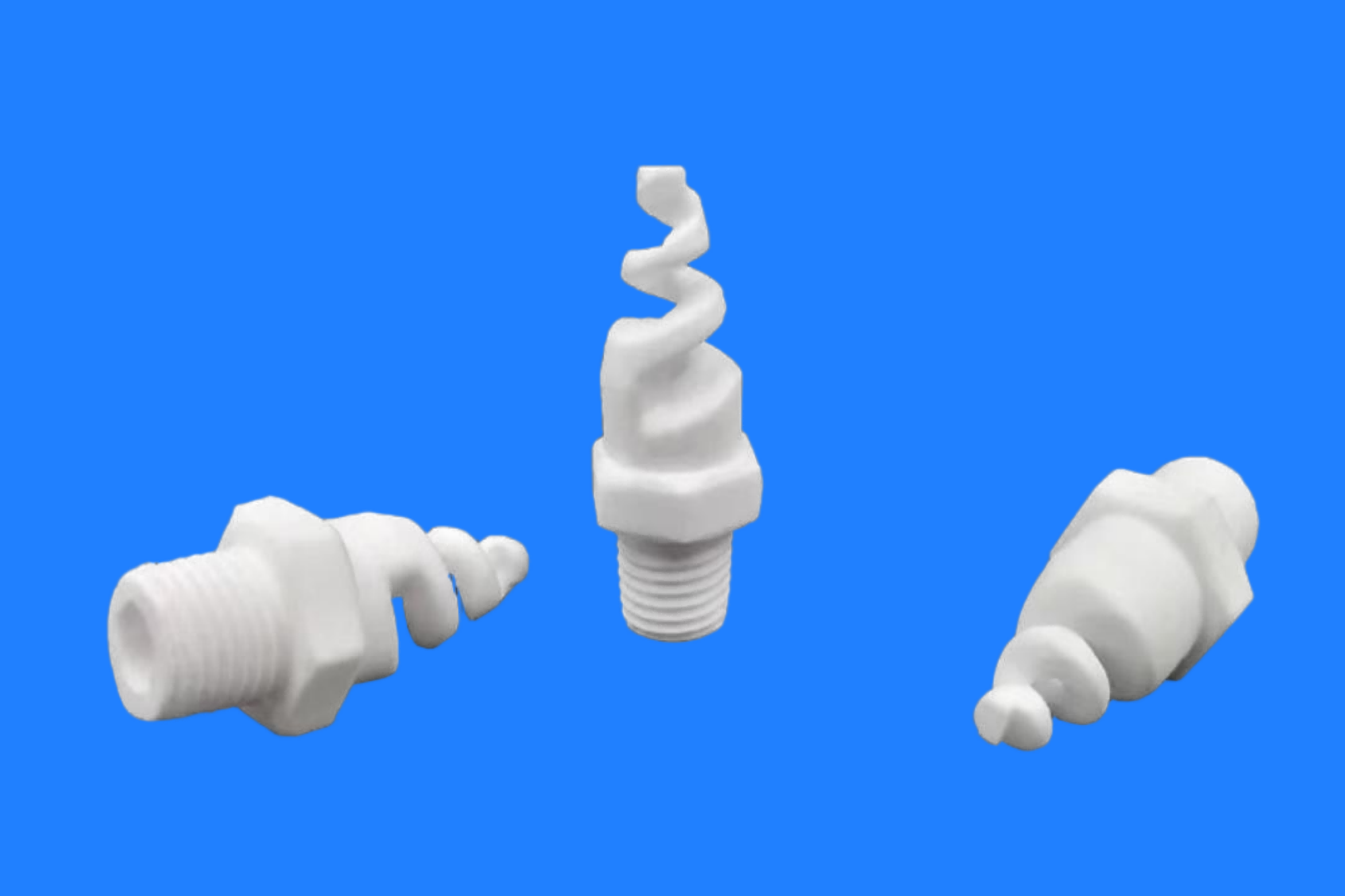 ≥95% Ultra-high Hardness Al₂O₃ Ceramic Spiral Nozzle for Waste Gas Treatment Idustrial
